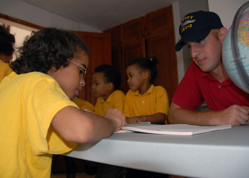 Task Group 40.9 Sailors Help Orphans in Dominican Republic