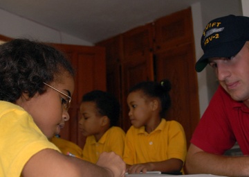Task Group 40.9 Sailors Help Orphans in Dominican Republic