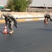 Soldiers Patrol throught the streets of Baghdad