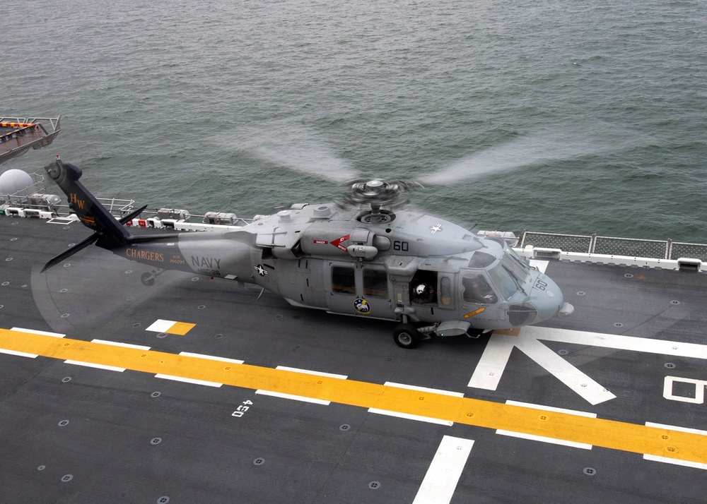 USS Iwo Jima conducting operations at sea