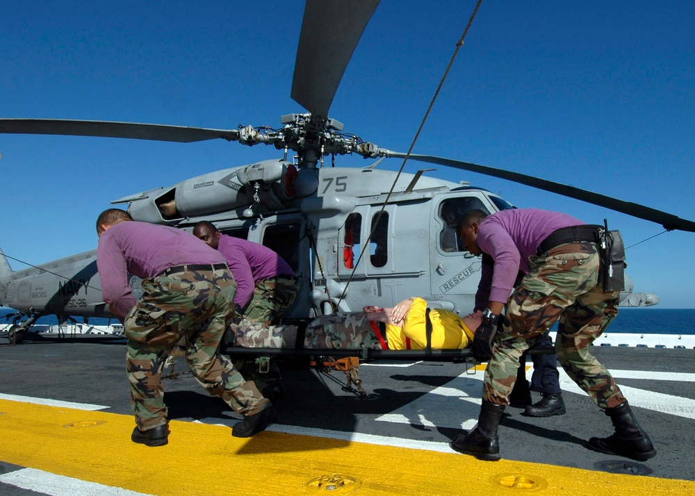 USS Iwo Jima conducting operations at sea