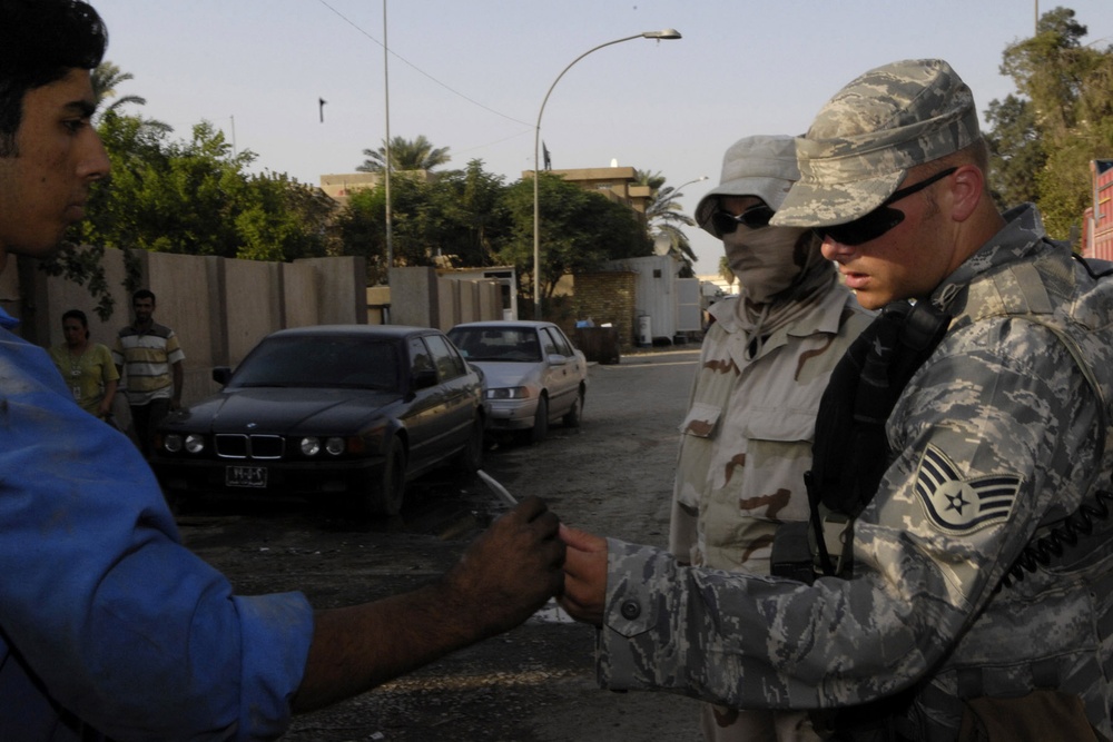 Airmen on Foot Patrol