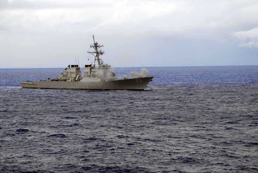 USS John Paul Jones participates in a sea power demonstration