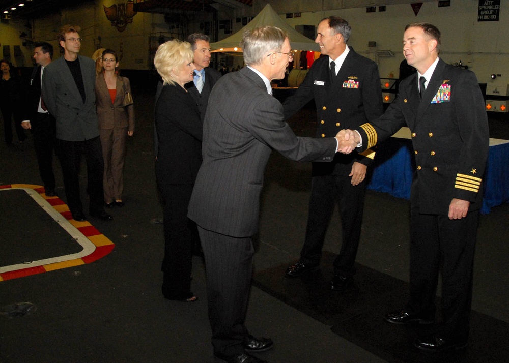 Sailors greet guests at reception