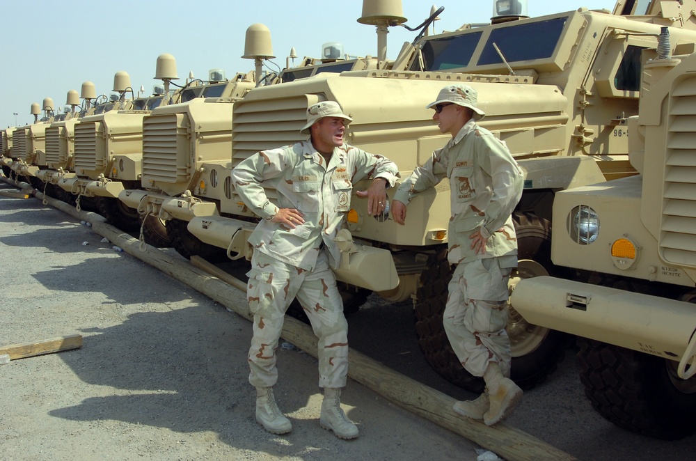 Father and son talk about deployment