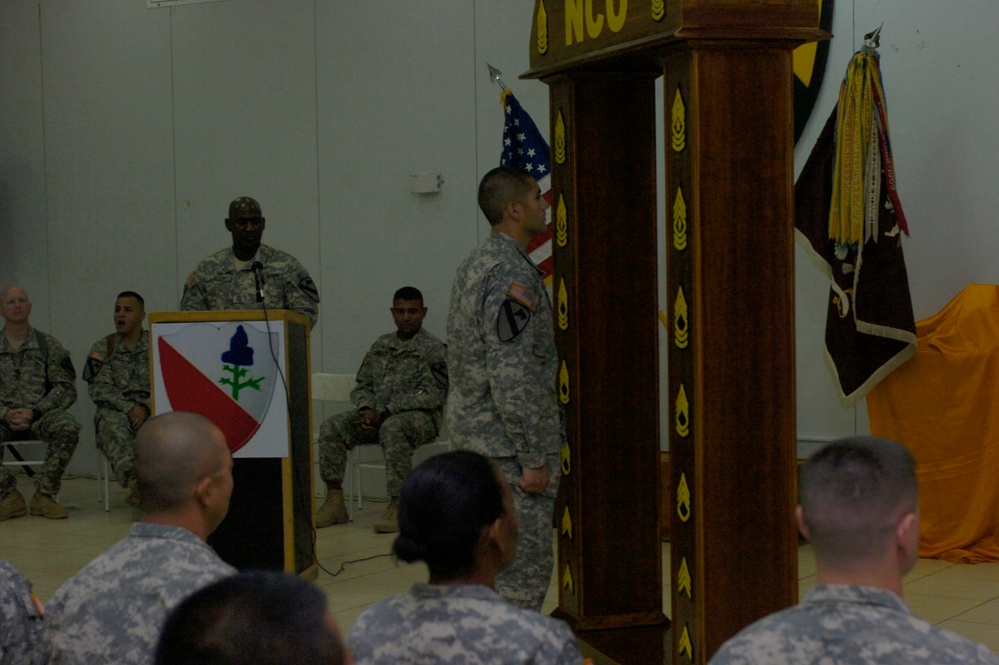 Top non-commissioned officer in Iraq helps induct new NCOs