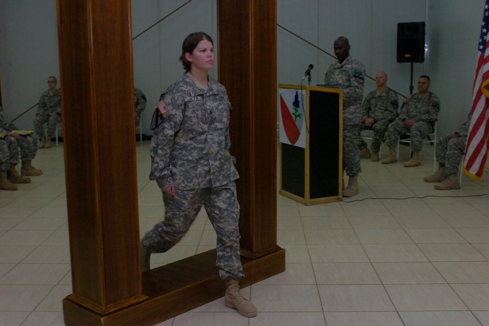 Top non-commissioned officer in Iraq helps induct new NCOs