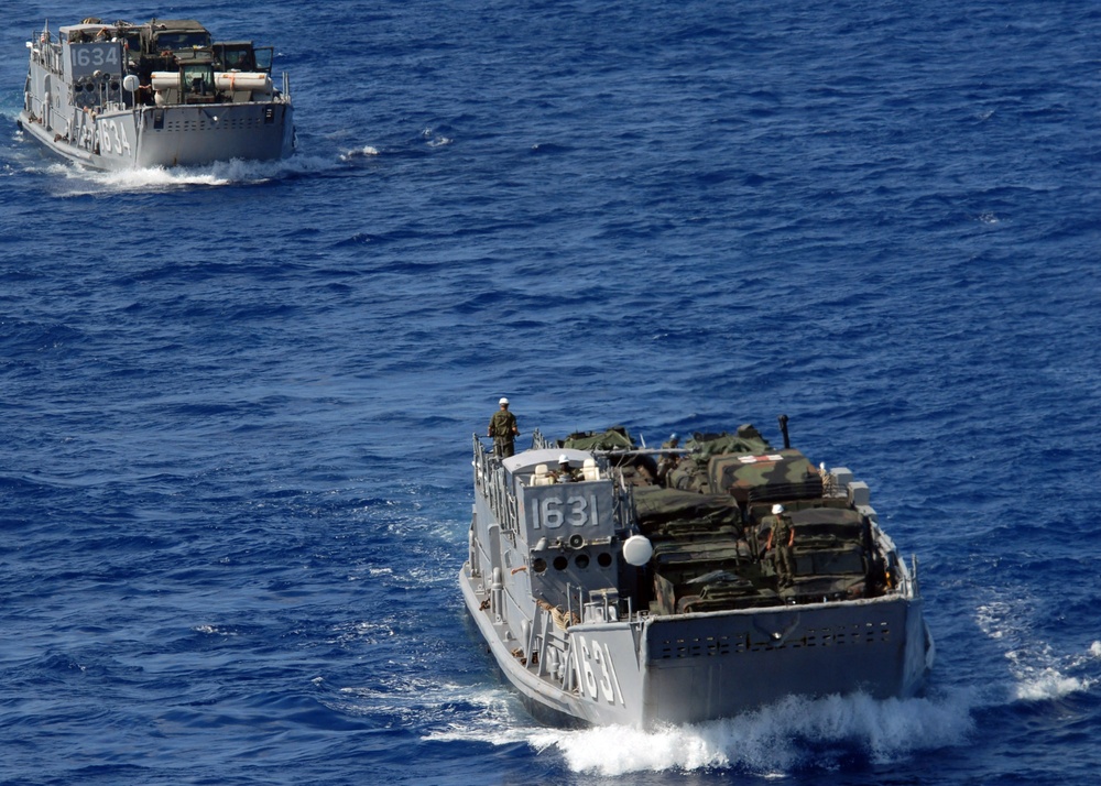 Landing Craft docks at USS Tortuga