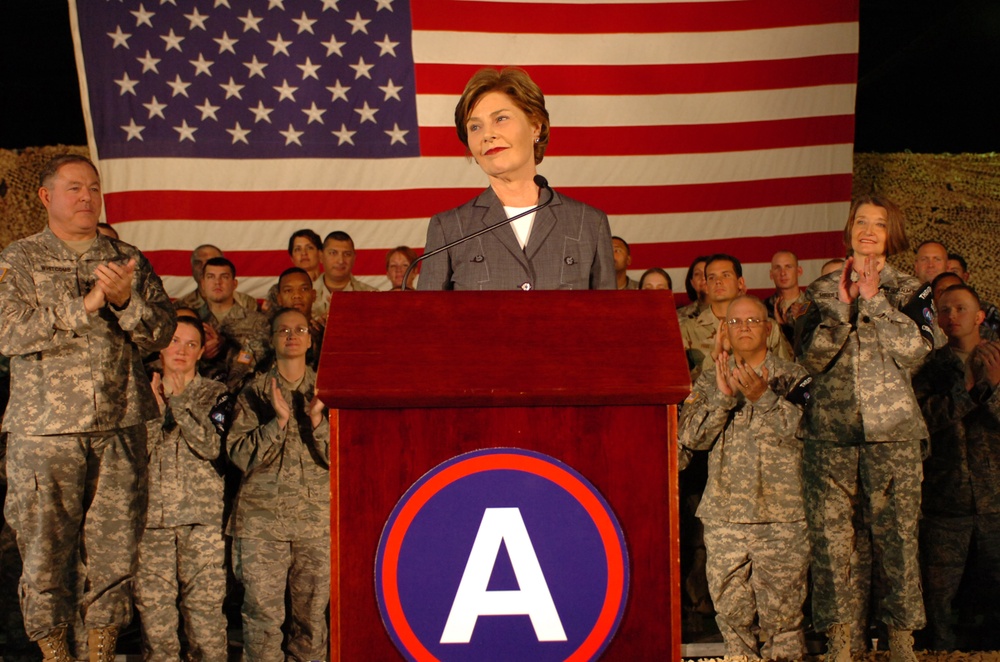 First Lady Laura Bush Visits Third Army