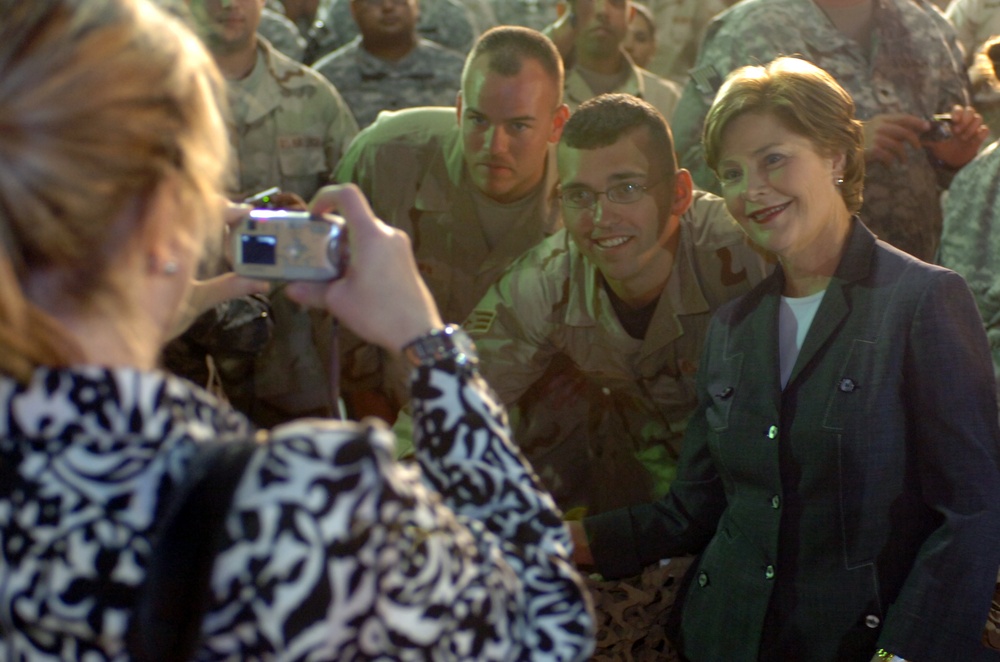 First Lady Laura Bush Visits Third Army