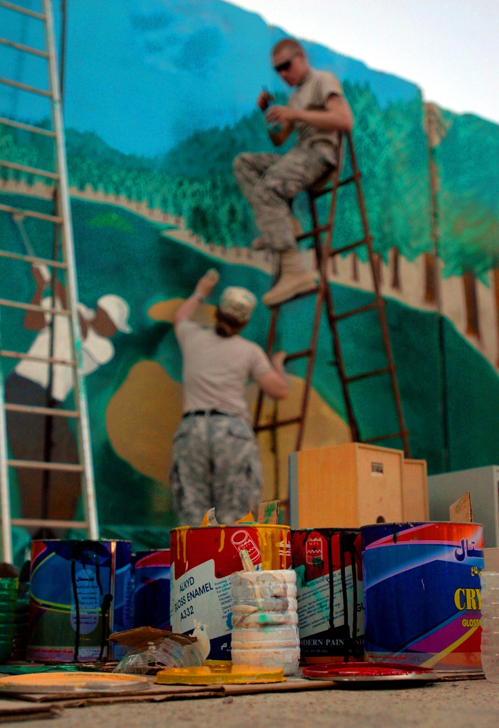 215th BSB soldier mixes paint with selfless service