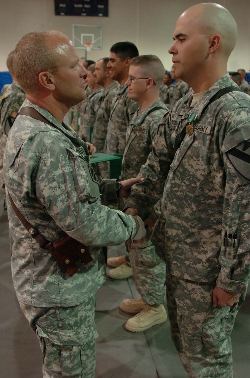 Soldiers receive their spurs