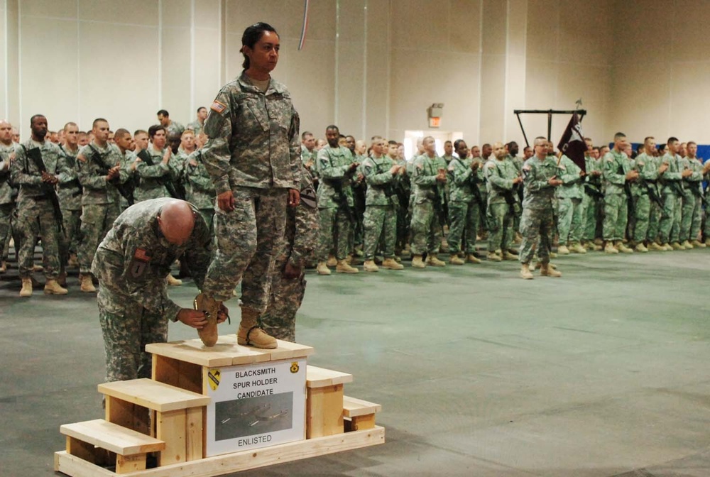 Soldiers receive their spurs