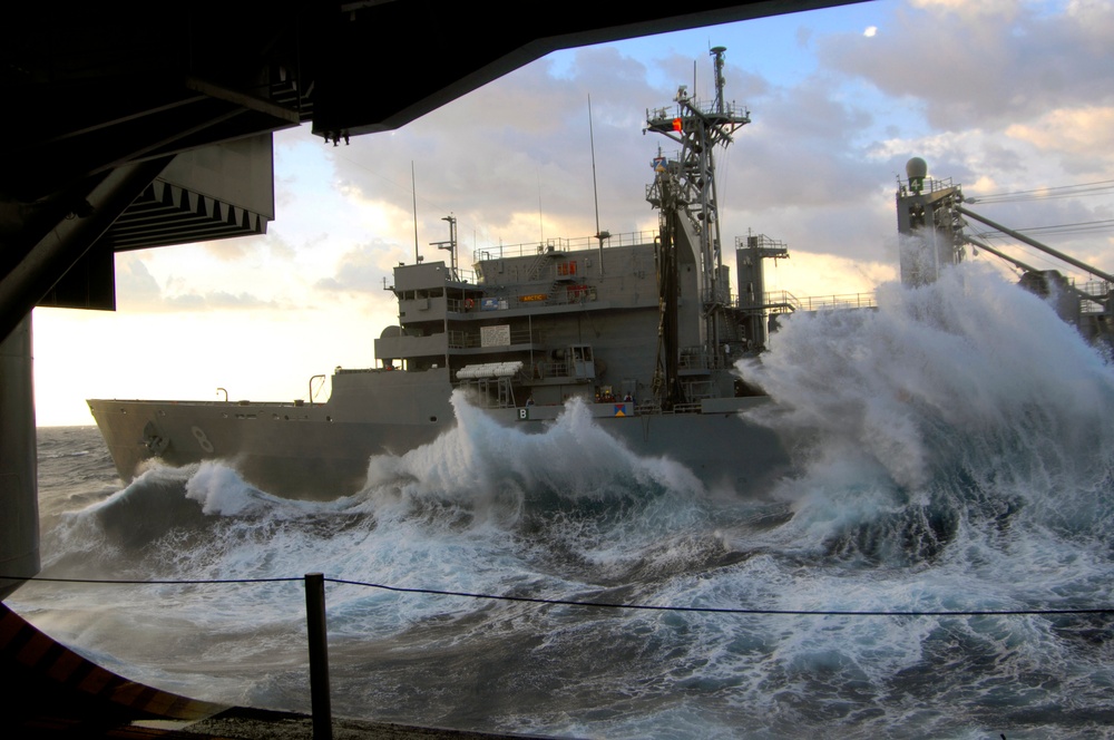 Rough seas pound USNS Arctic