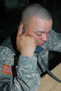 Connecting warfront to home front through free phone calls, Internet