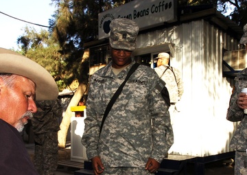 Singing Cowboy visits Prosperity