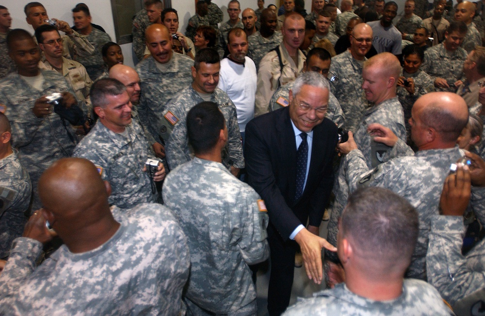 Colin Powell Speaks to Deployed Troops