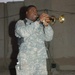 MP plays the trumpet, cheers fellow Soldiers