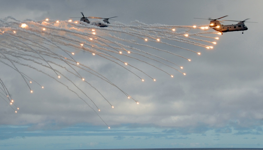 Firing Chaff Flares during Air Power Demonstration