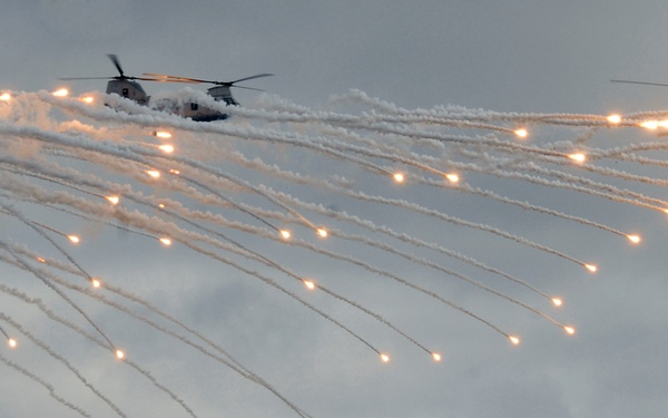 Firing Chaff Flares during Air Power Demonstration