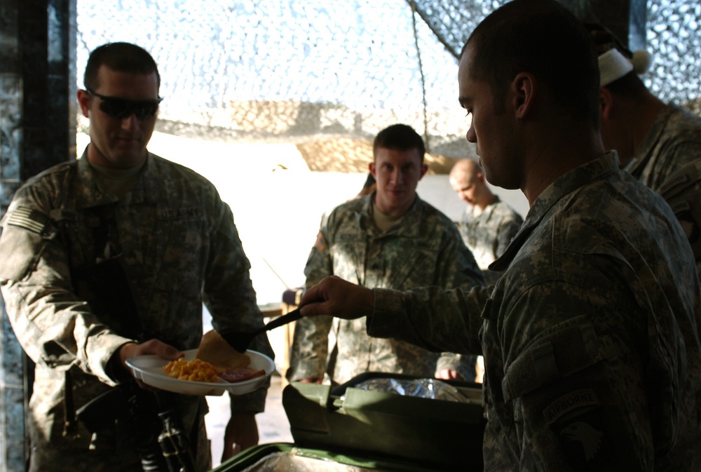 Strike troops celebrate Thanksgiving