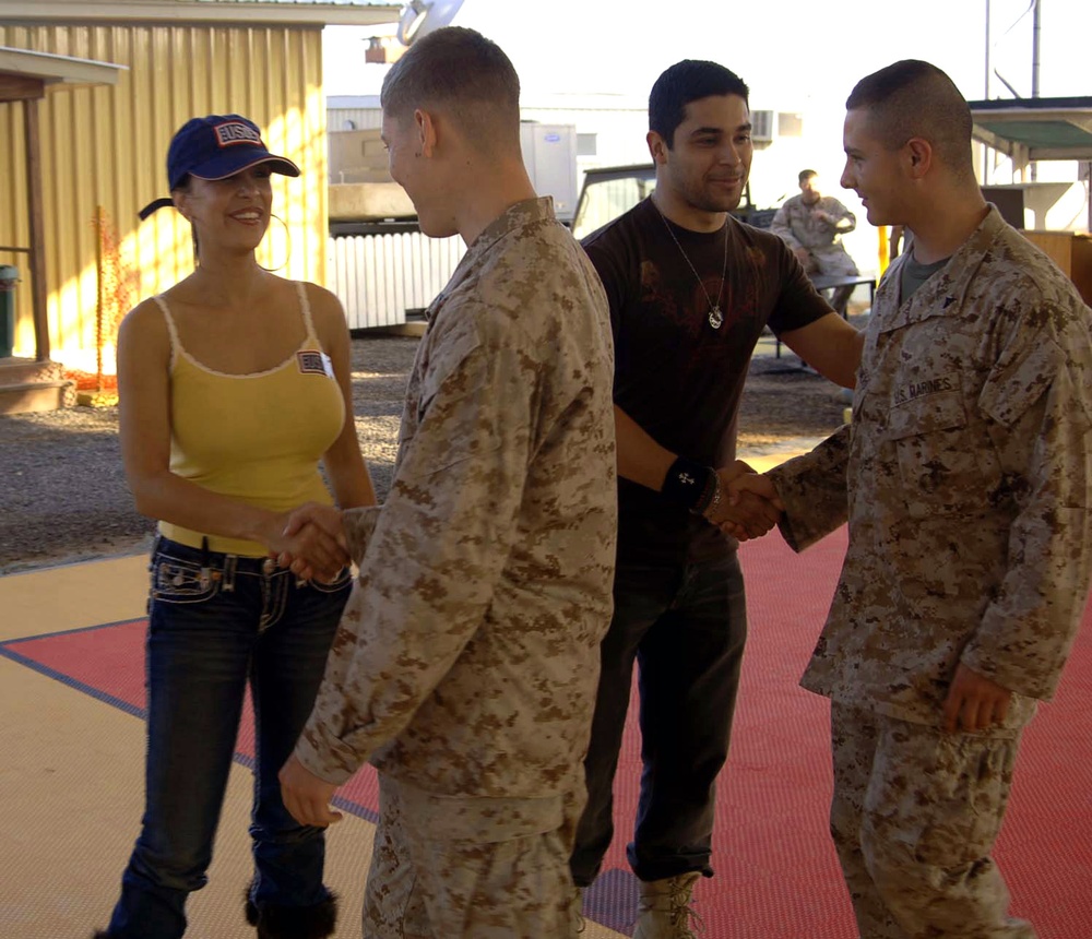 Mayra Veronica, Wilmer Valderrama and Russell Peters visit troops