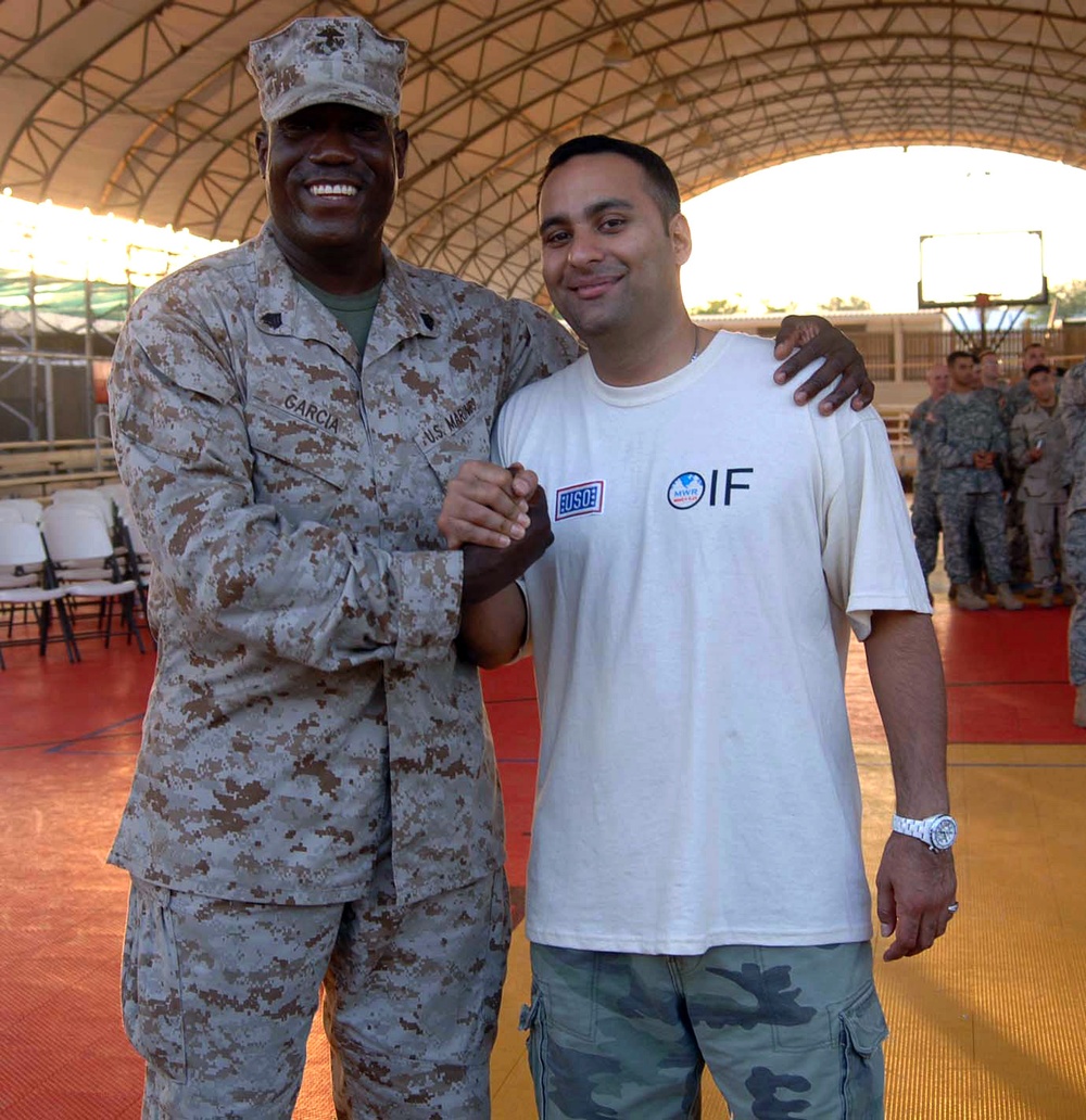 Mayra Veronica, Wilmer Valderrama and Russell Peters visit troops