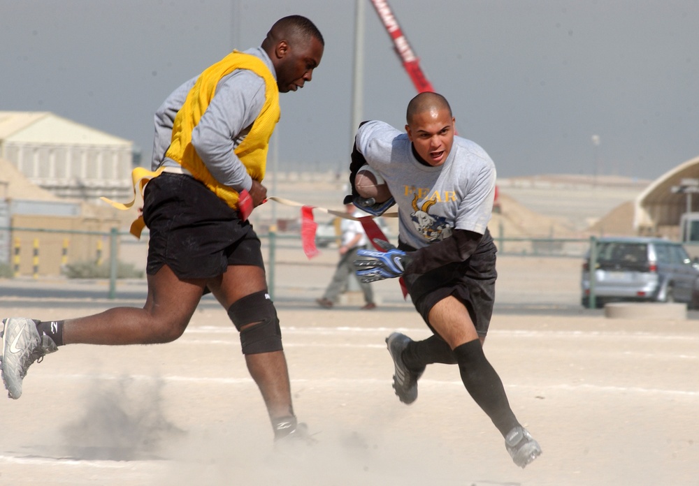 The First Camp Arifjan Army Navy Flag Football Game