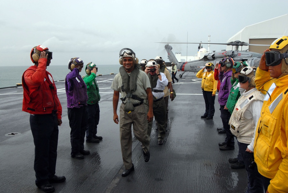 President of Guyana Bharrat Jagdeo Tours USNS Comfort
