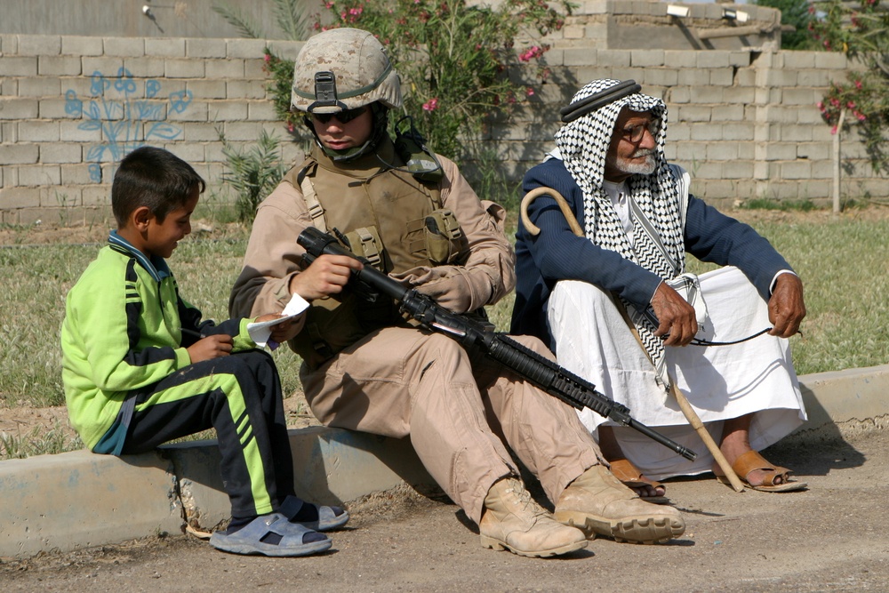 Service members in Al Fahren, Iraq