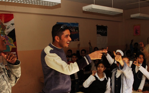 Black Jack Soldiers show Salhiyah children how to stay healthy