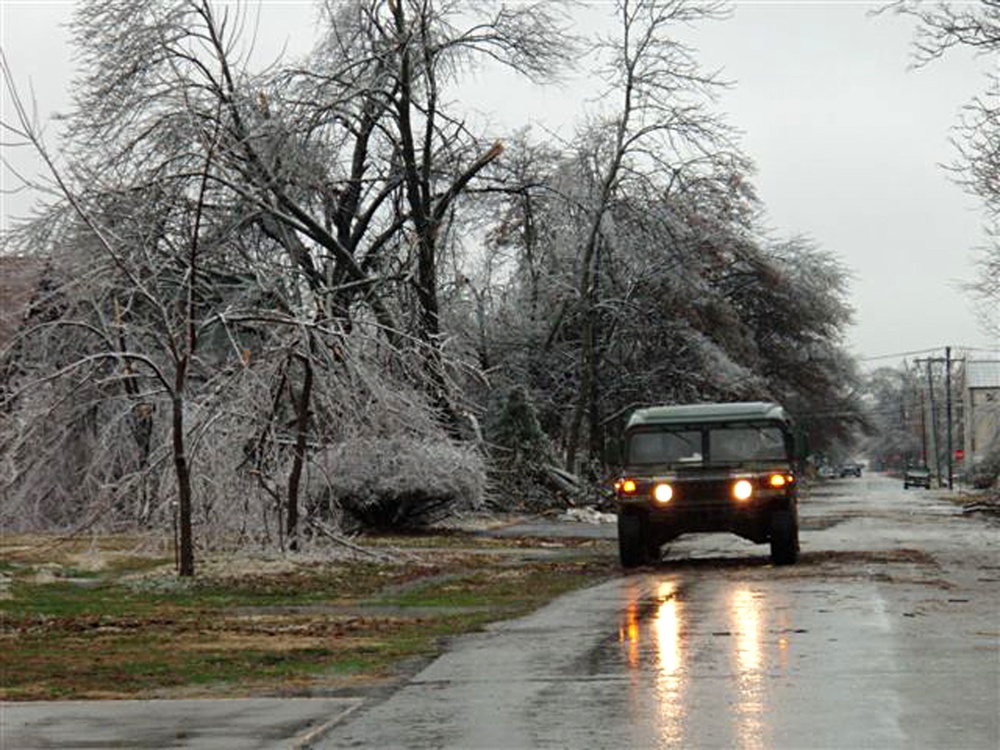 Guard Members Respond to Midwest Ice Storms