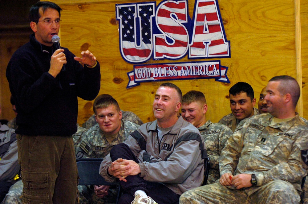 Comedians Perform at FOB Warhorse for Stryker Brigade Soldiers