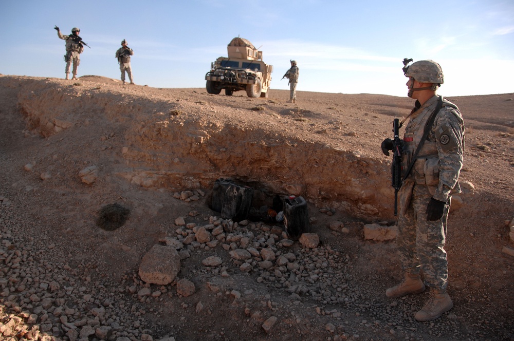 Blown up house, desert patrol