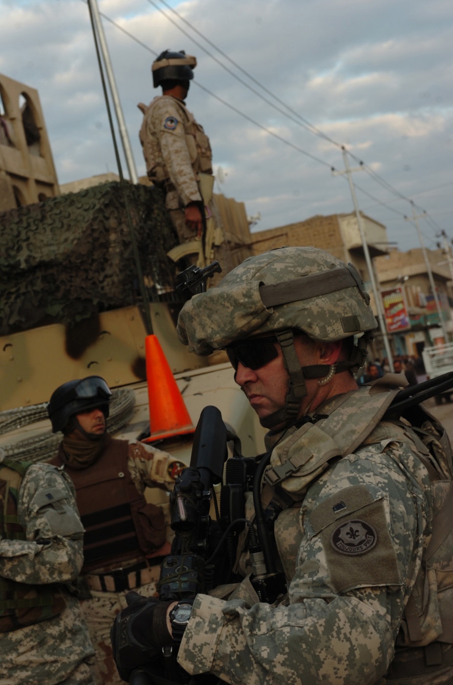 Stryker Cavalry troops patrol Karkh district of Baghdad