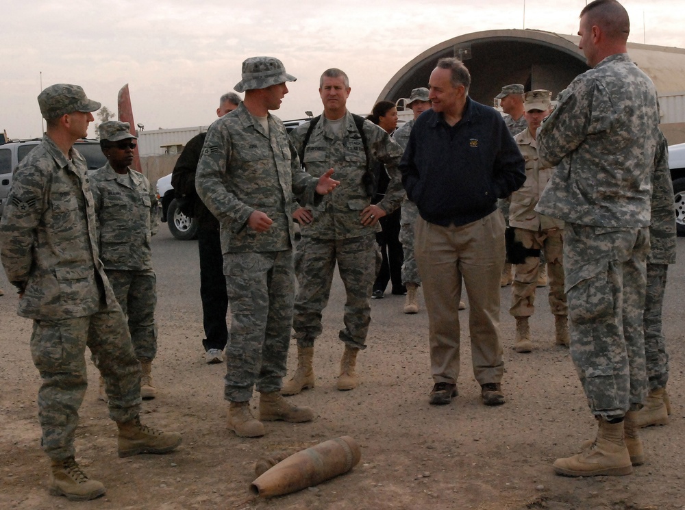 New York Senator Charles Schumer Visits FOB Warrior
