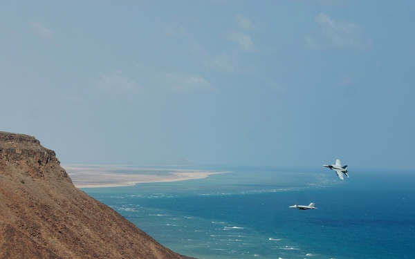 Aircrafts conduct bombing exercises