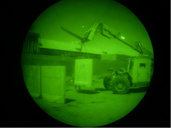 Soldiers conduct barrier night ops.