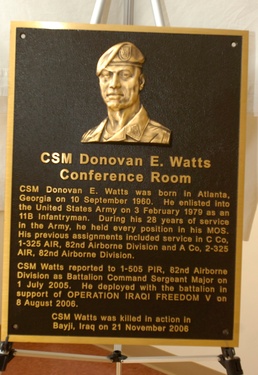 Ceremony for late Command Sgt. Maj. Donovan E. Watts