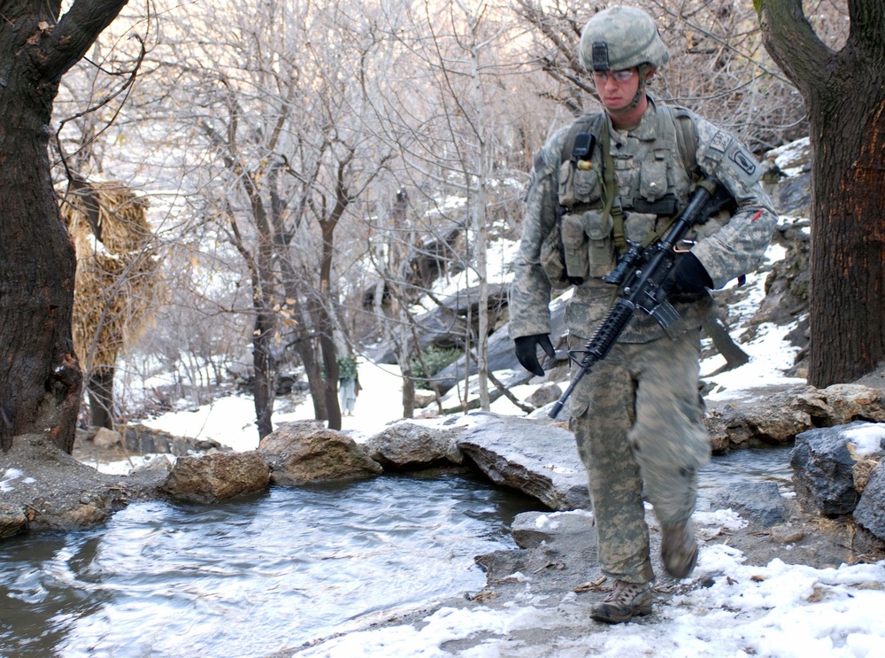173rd paratroopers in the snow covered mountains of Afghanistan