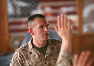 Group CO, Sergeant Major Visit 3rd LAAD Marines