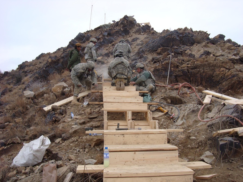 Bunkering down: Engineers dig-in Afghan mountain