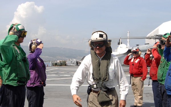 VIPs Board USNS Comfort