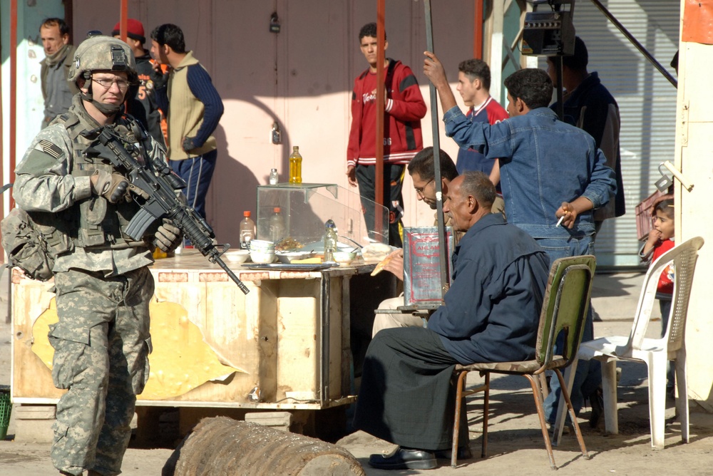Soldiers Keep an Eye Out on Patrol