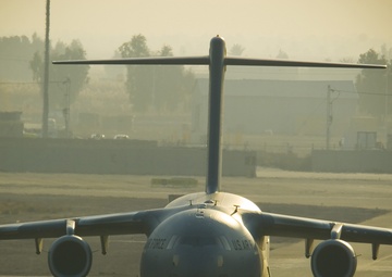 Globemaster Taxis Down the Runway