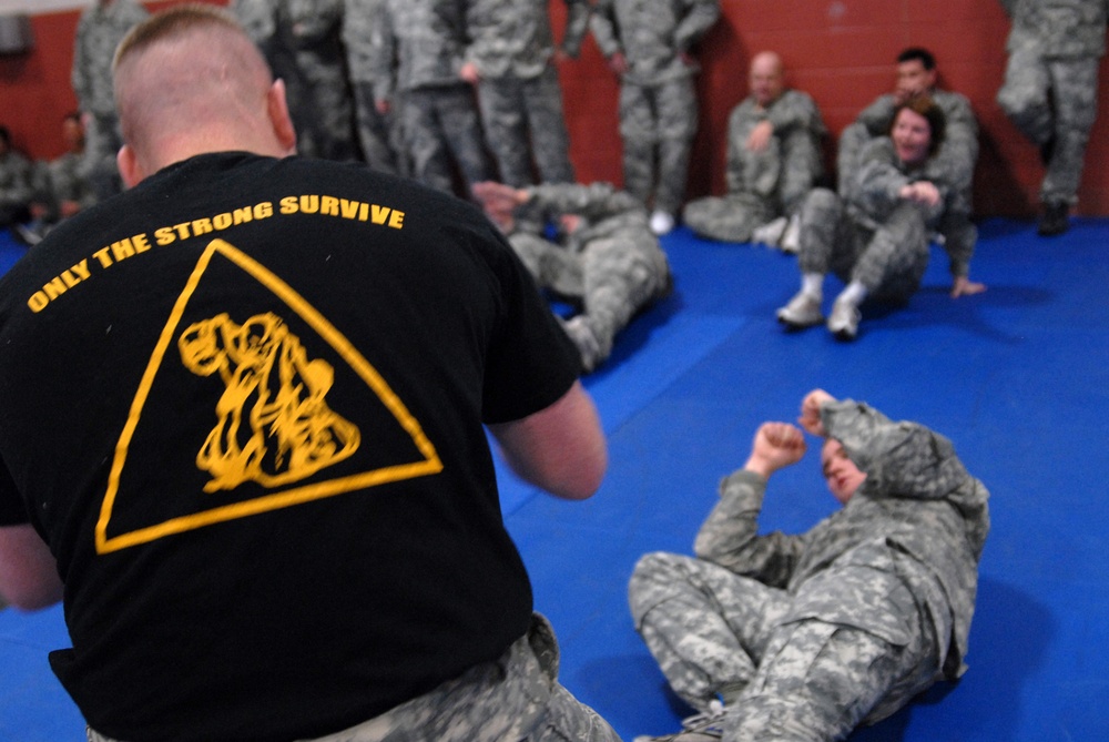 Soldiers Catch Cool Combatives Training