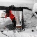 USS Constitution covered in snow