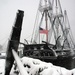 USS Constitution covered in snow
