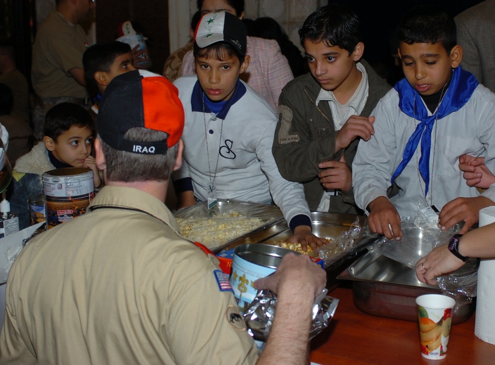 Green Zone Council Hosts Iraqi Scouting Popcorn Party