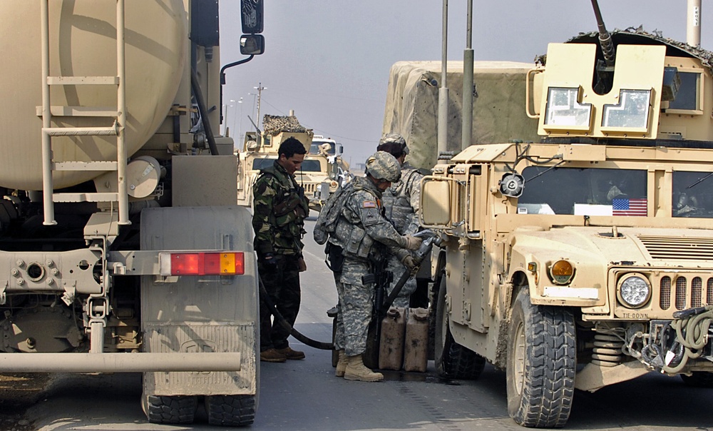 Armored Cavalry Squadron convoy escorts Iraqi Army, travels 800 Km